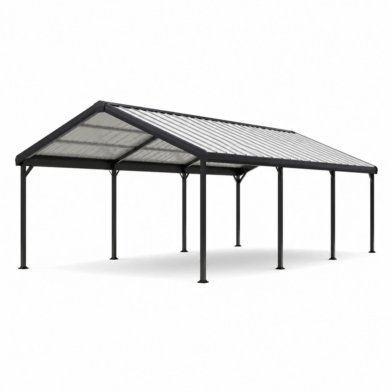 Abri voiture en aluminium avec toit en polycarbonate 6x3m