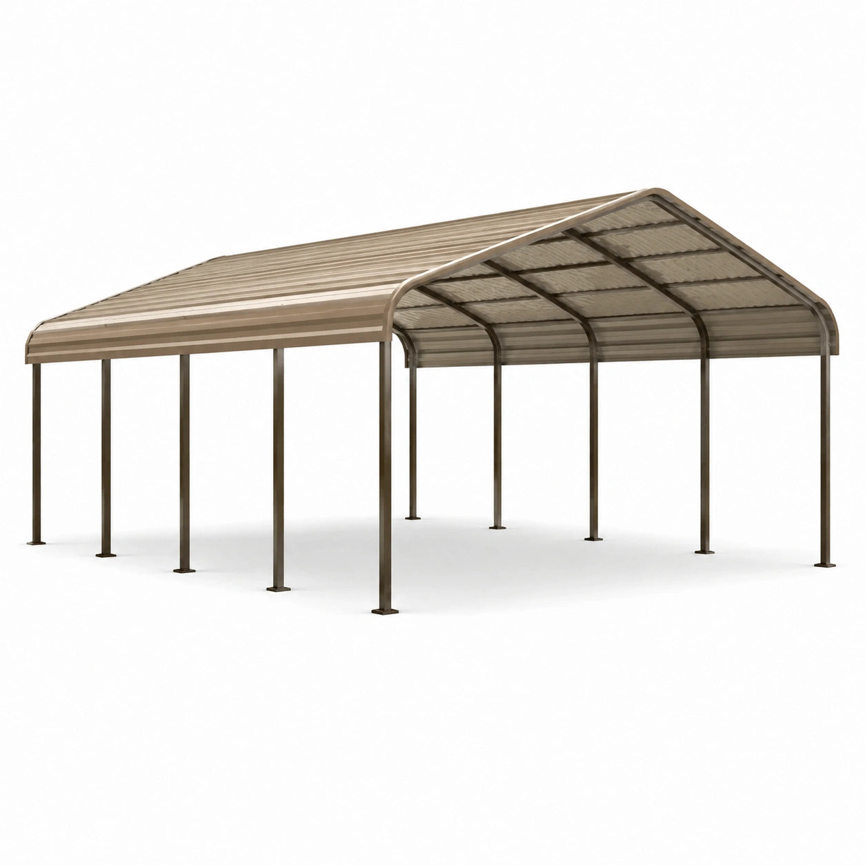 Abri voiture en acier galvanisé marron 600x300x260 cm