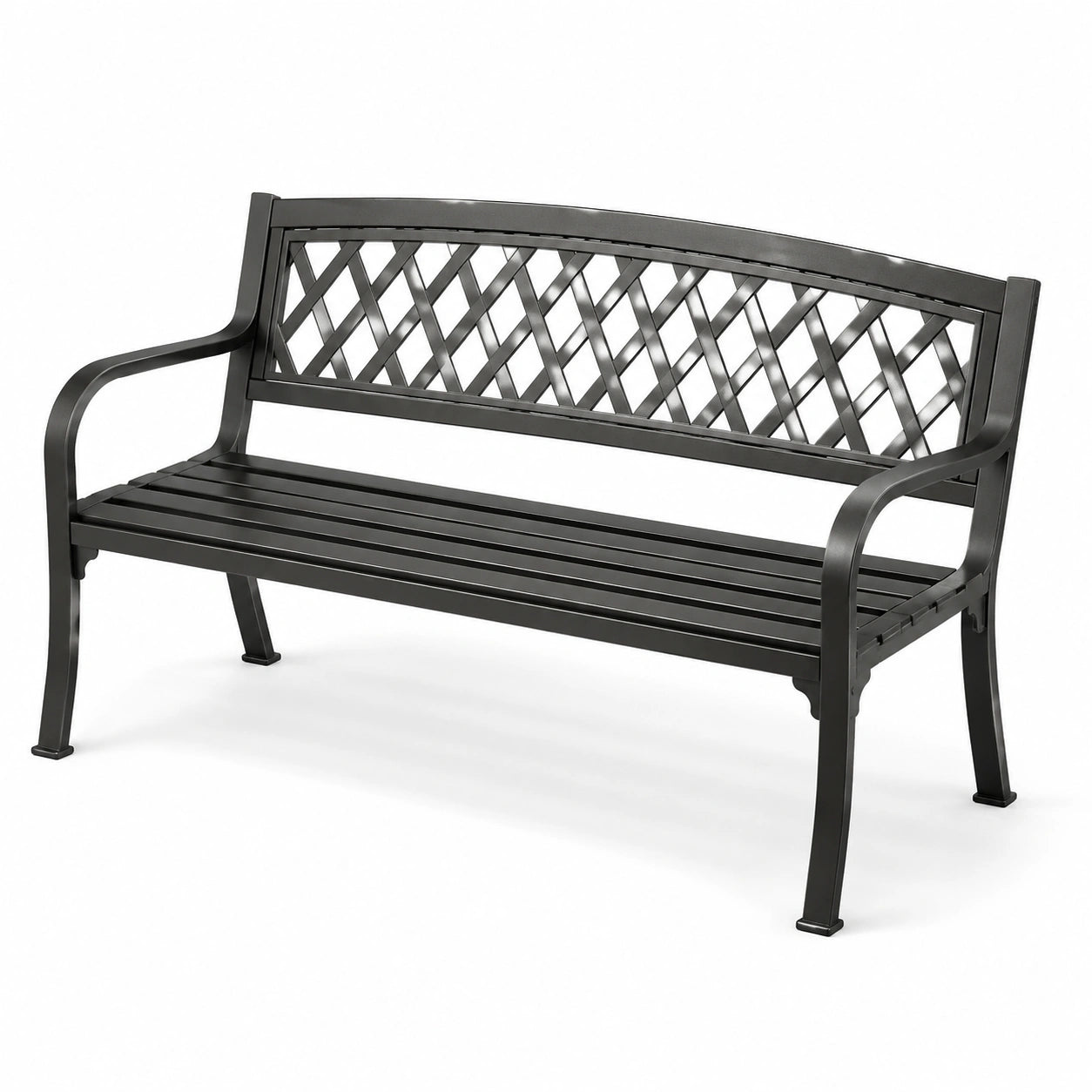 Banc de jardin en métal noir