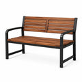 Banc de jardin en bois et métal 120 cm