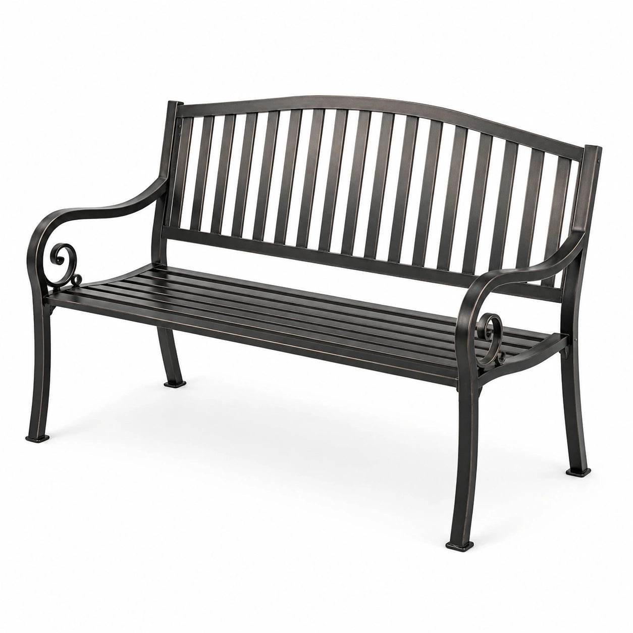 Banc en métal noir 125 cm