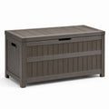 Coffre de rangement en bois composite gris 120x45x60 cm