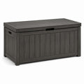 Coffre de rangement extérieur en résine gris foncé 120x58x45 cm