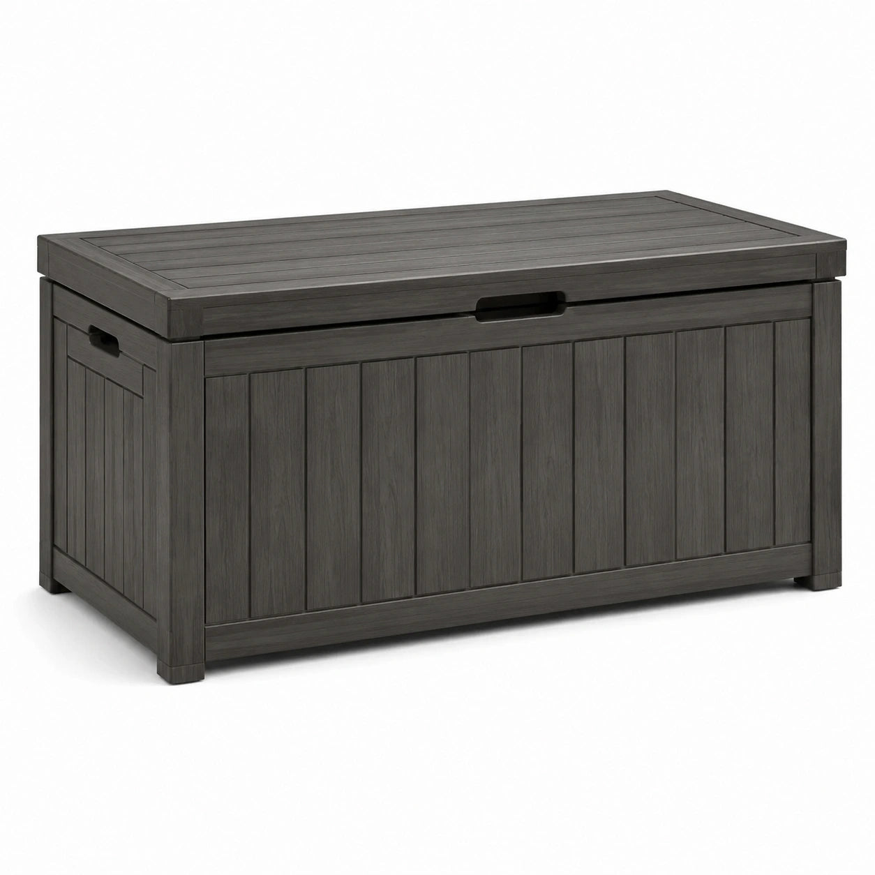 Coffre de rangement extérieur en résine gris foncé 120x58x45 cm
