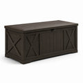 Coffre de rangement en bois composite brun 120cm