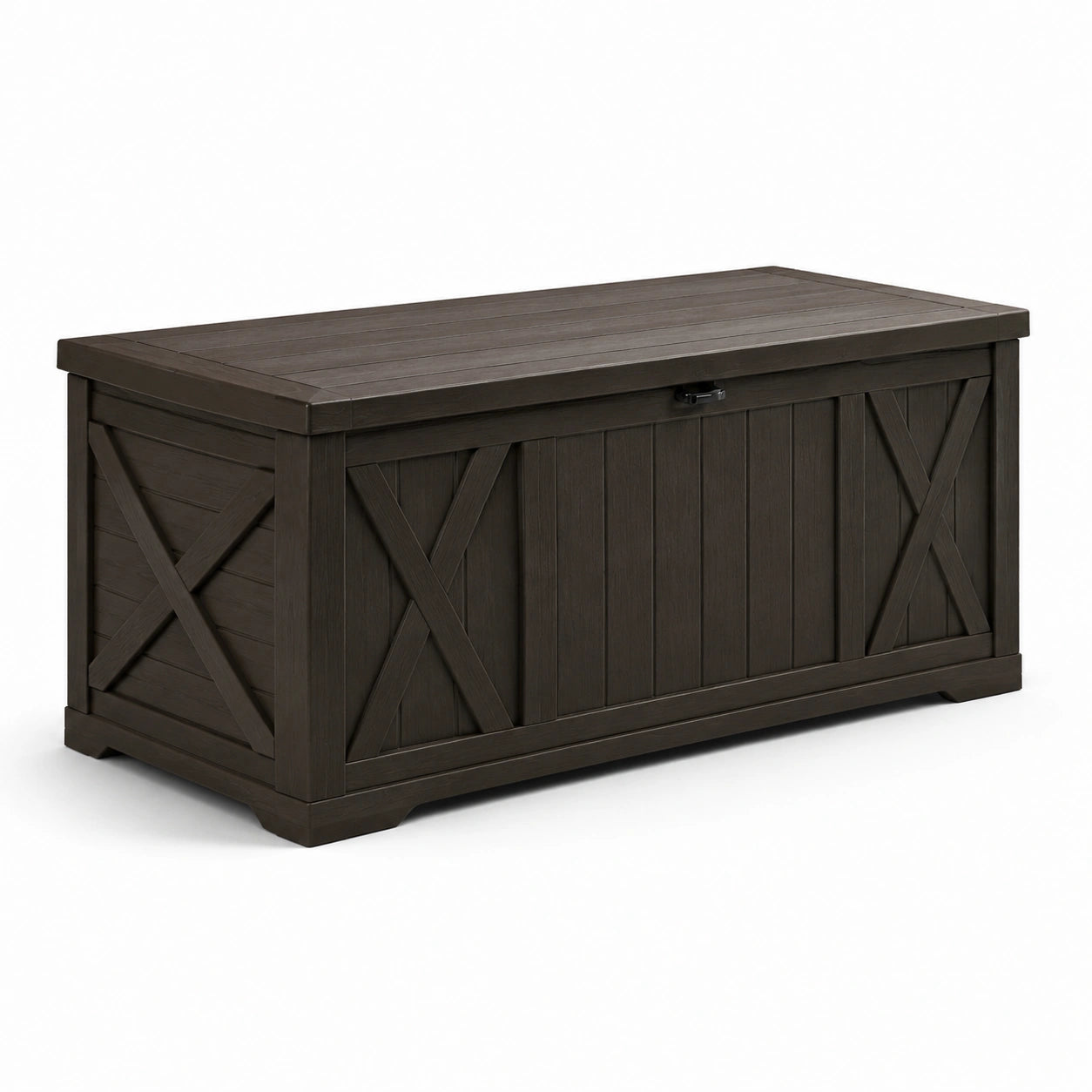 Coffre de rangement en bois composite brun 120cm