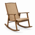Fauteuil à bascule en bois d'acacia et rotin naturel